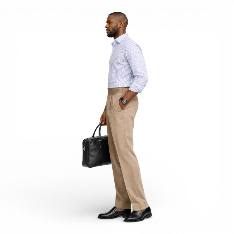 ELORIA | Heren Pantalon met Hoge Taille en Rechte Pijpen