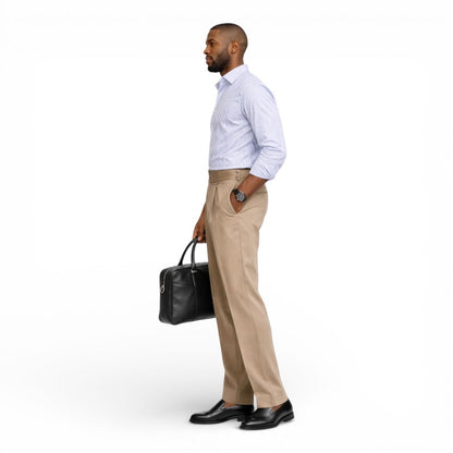 ELORIA | Heren Pantalon met Hoge Taille en Rechte Pijpen