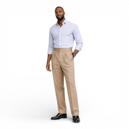 ELORIA | Heren Pantalon met Hoge Taille en Rechte Pijpen