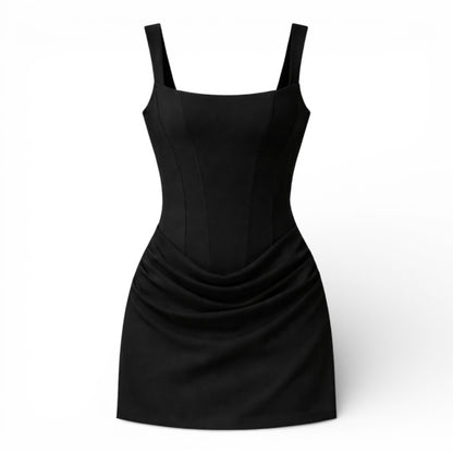 ELORIA | Bruine Bodycon Mini Jurk met Ruches voor Dames