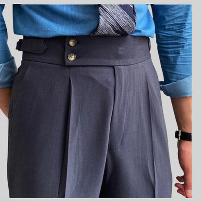 ELORIA | Heren Pantalon met Hoge Taille en Rechte Pijpen